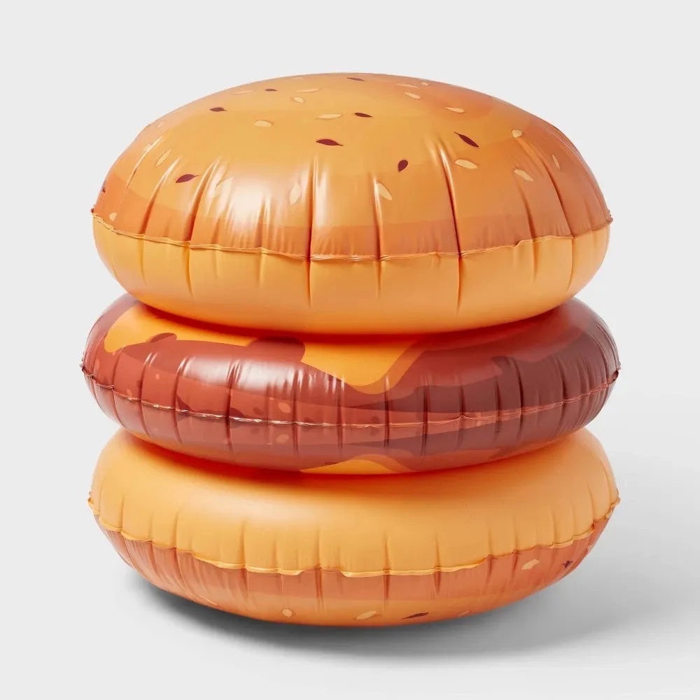 Sun Squad Inflatable Giant Hamburger pool float. - Picture 2 of 4
